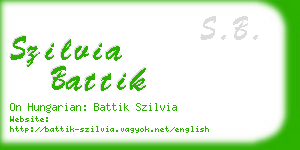 szilvia battik business card